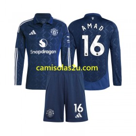 Camisolas de futebol Manchester United Amad 16 Criança Equipamento Principal 2024/25 Manga Comprida